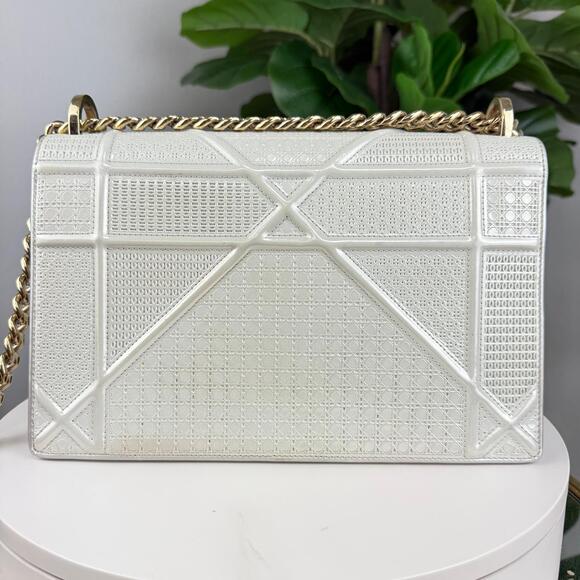 💎✨ Authentic Christian Dior Patent Micro-Cannage Diorama Flap Chain ShoulderBag - Picture 3 of 8